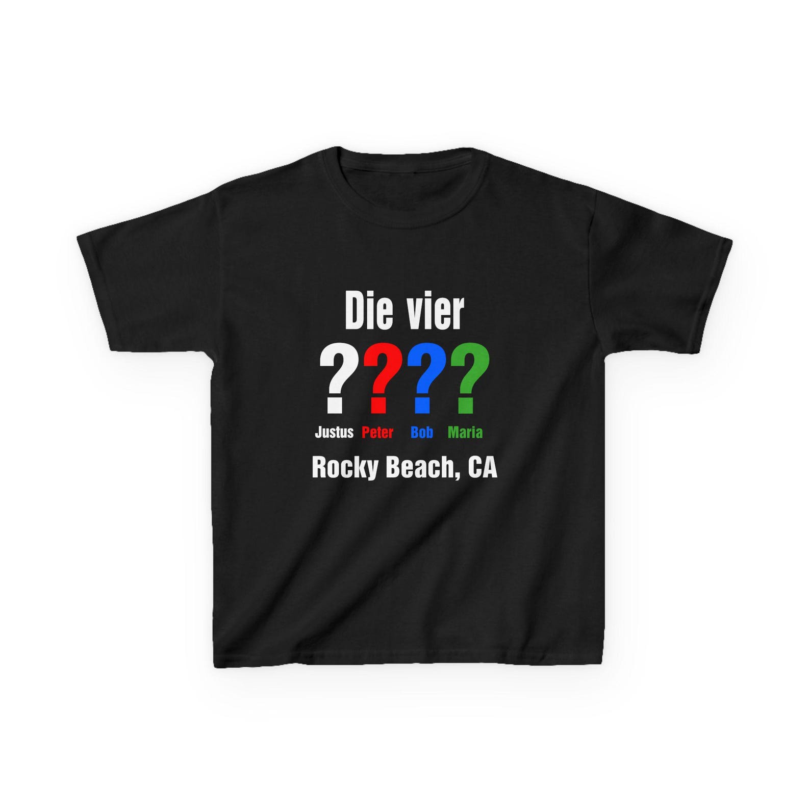 The Four Investigators, children s size, green, customizable - The Three Investigators - Rocky Beach - T-shirt, fan shirt 2XL