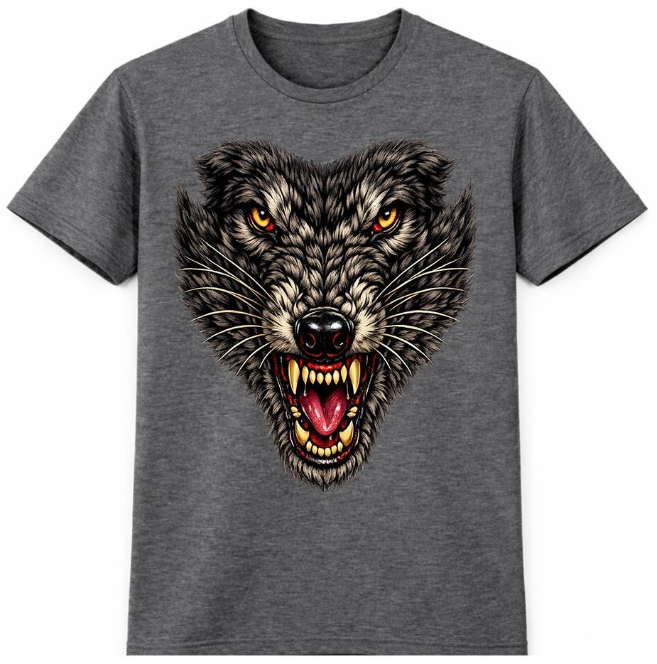 Wolf Head T Shirt Fierce Wild Animal Predator Gothic Graphic Tee Unisexs Unisexs
