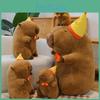 Cap Birthday Capybara Plush Toy Cute Animal Doll Room Decoration Holiday Gift