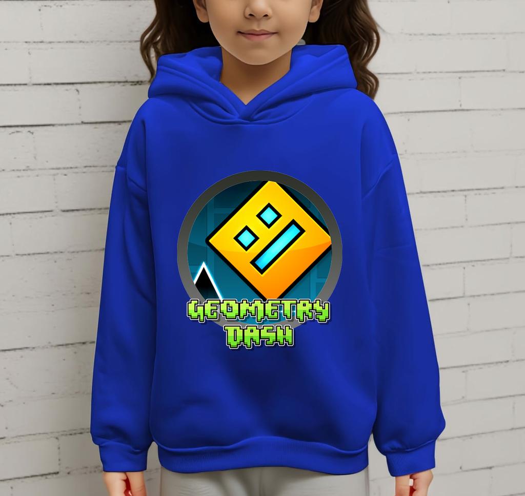 Geometry Dash Hoodie für Kinder Anime Mode Pullover Baby Mädchen Cartoon Jacken Jungen Herbst Kapuzenpullover Kinderkleidung