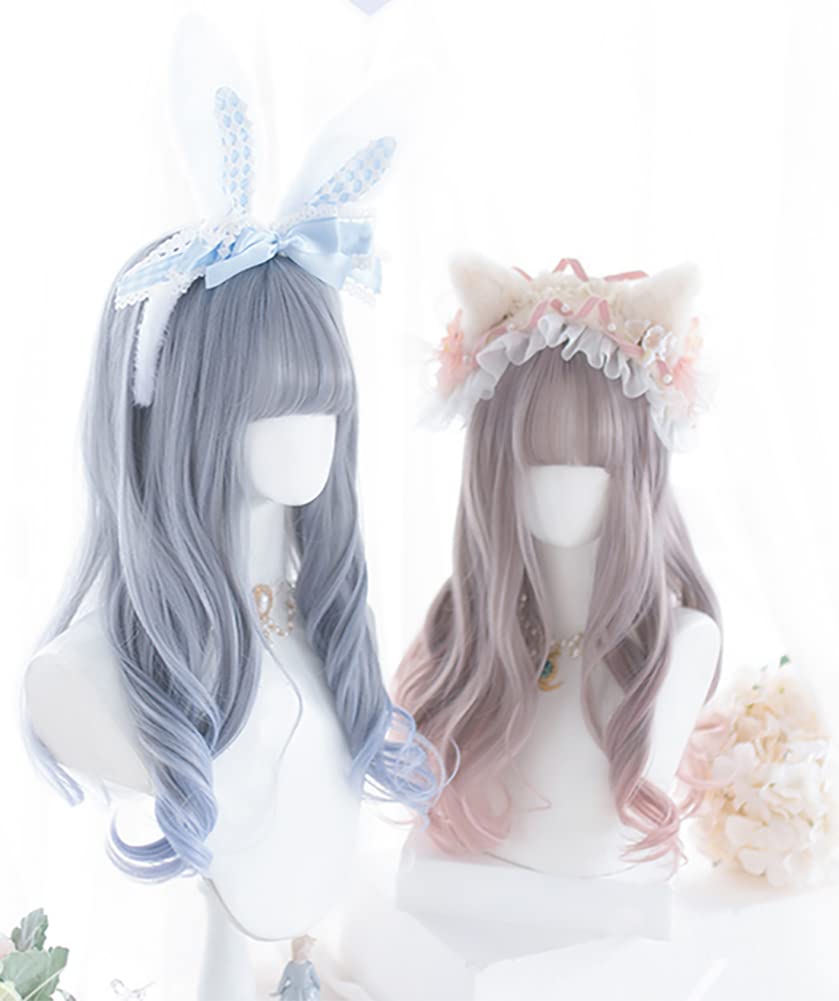 Long Curly Gradient Lolita Lolita Everyday Slimming Effect Light Harajuku-style Gal-style Heat-resistant Wig, Hair, Wig, Wig, Party, Style, Cosplay,