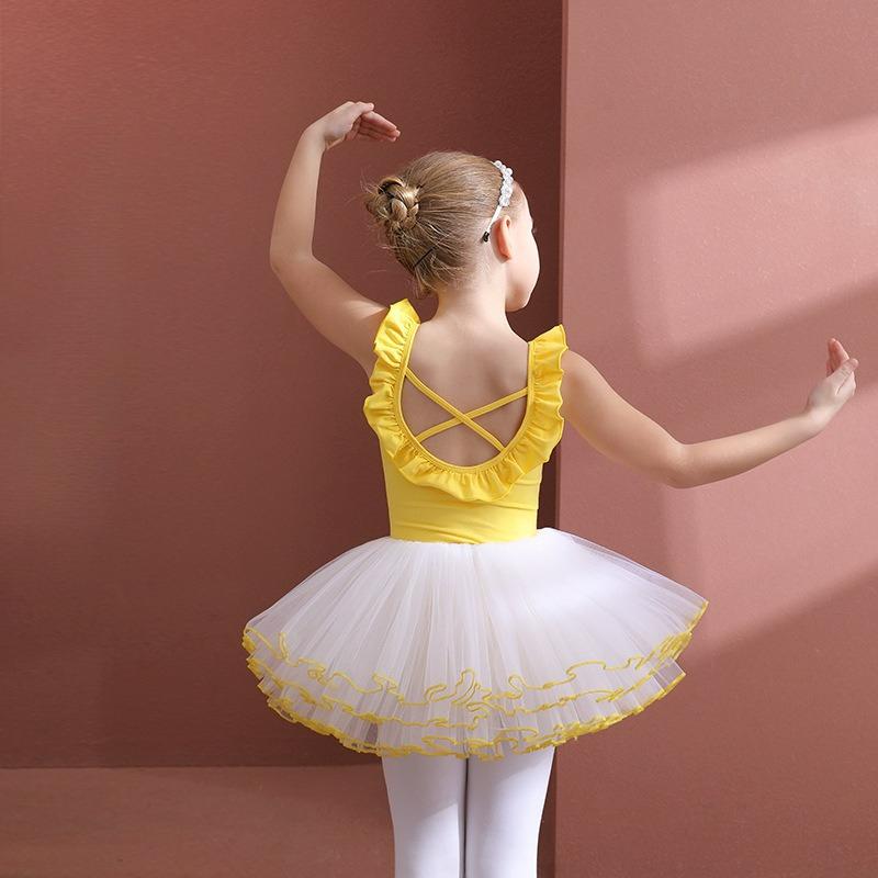 Dětské taneční oblečení, Letní dívčí cvičební oblečení, Bavlněné dětské baletní sukně, Dívčí taneční sukně, Taneční oblečení