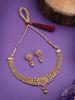 Classic Gold Plated Choker Necklace with Drop Earring Jewellery Set For Women & Girls|Suited for All Festive Occasions