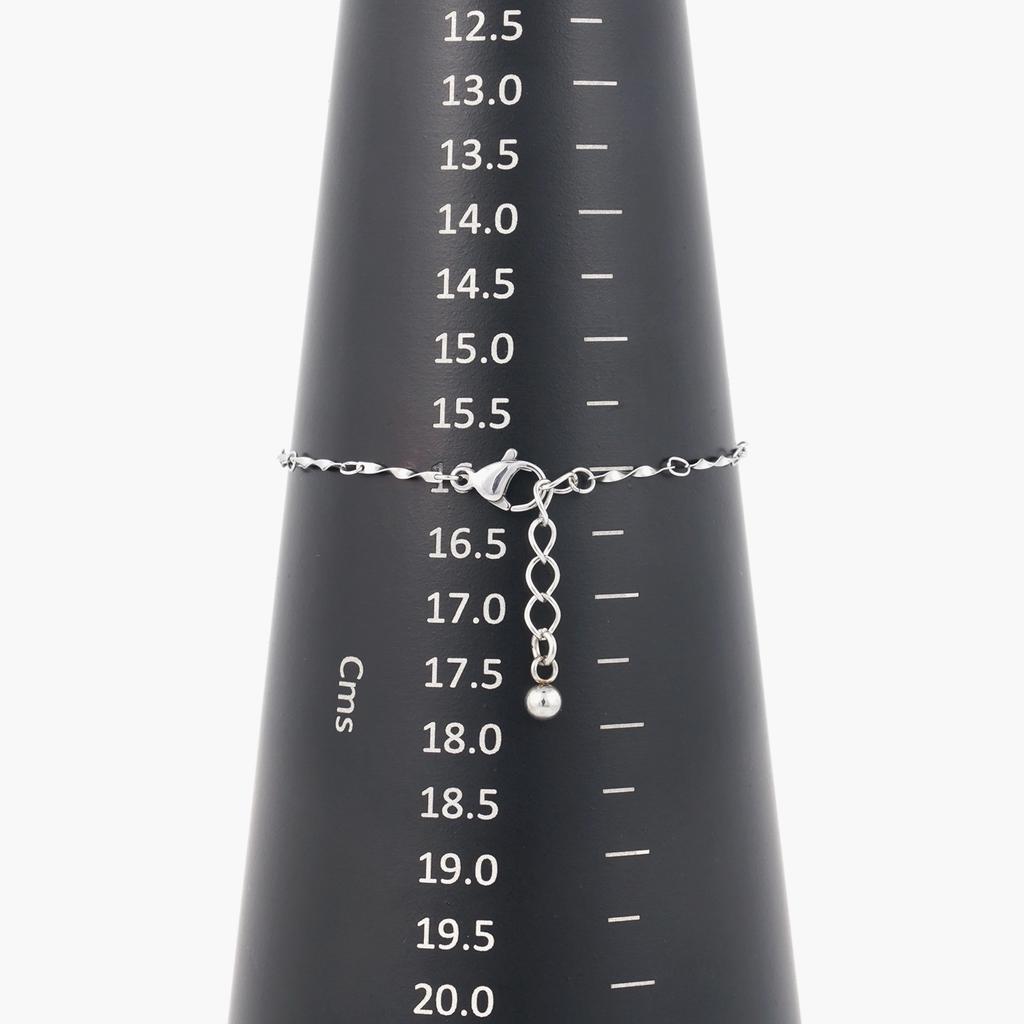 Jbans Classic Sweet Twist Slim Surgical Steel Chain Bracelet (C2401Ac1103_Sv)