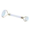 1Pc Artificial Jade Doublehead Beauty Roller AntiAging Face Eye Neck Massager Tool(White)