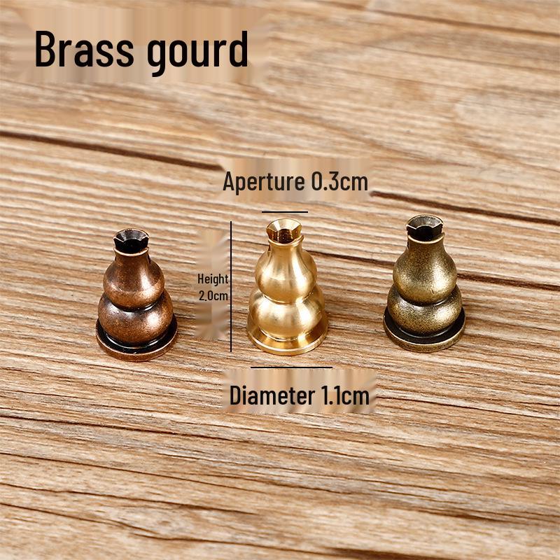 Copper Nine-Hole Gourd Incense Holder - Brass Multi-Use Mini Aromatherapy Stand
