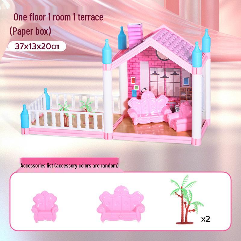 DIY Princess Dollhouse - Children's Pretend Play Castle Villa Set