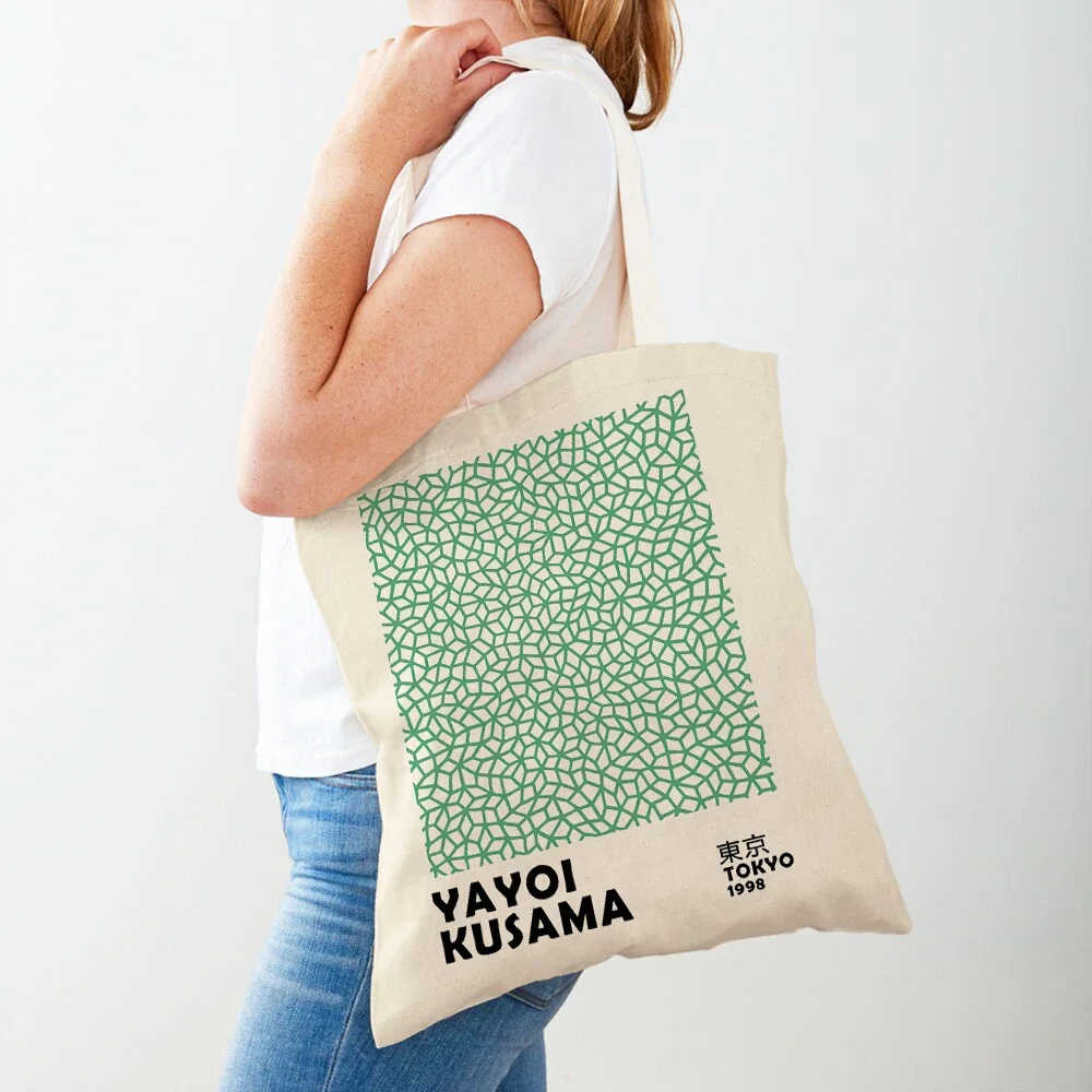 Printed Canvas Pouch  Casual  Large Handbag Women's  Environmental Shopping Handbag Large Capacity Bag Washable Pouch