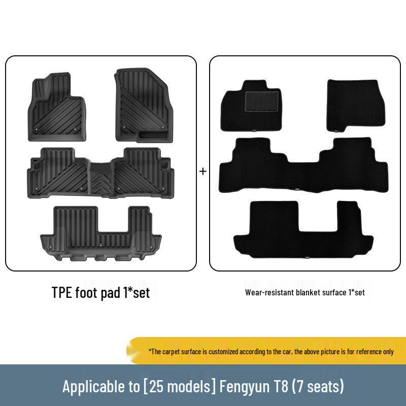 Custom TPE Floor and Trunk Mats for Chery Fengyun T8, Eco-Friendly Design, Model 25.