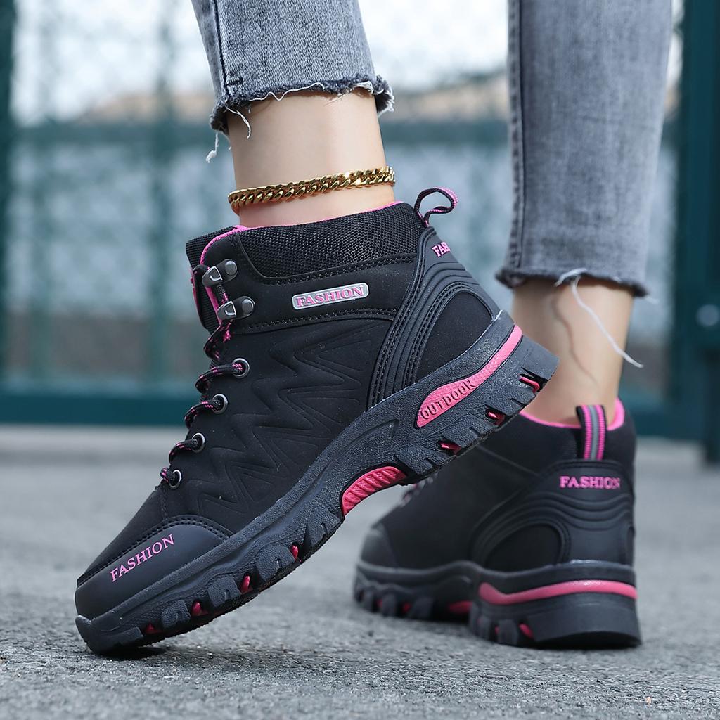 Outdoor hiking shoes women's high-top lace-up sneakers women's casual versatile waterproof running women's shoes