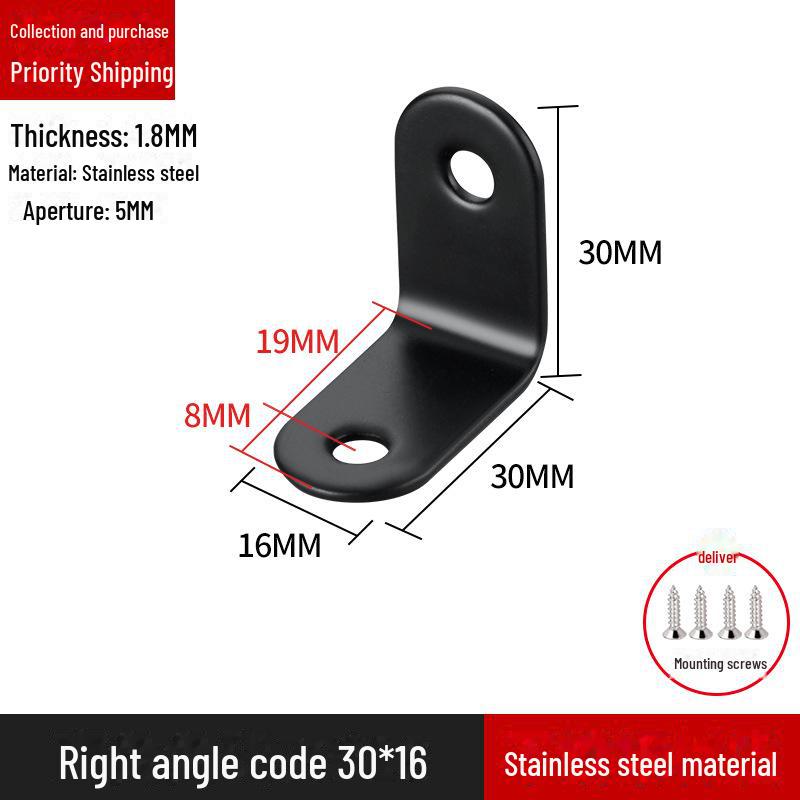 

Кронштейн для полок L-образной формы из нержавеющей стали, соединитель под прямым углом 90 градусов Includes 16mm black screws