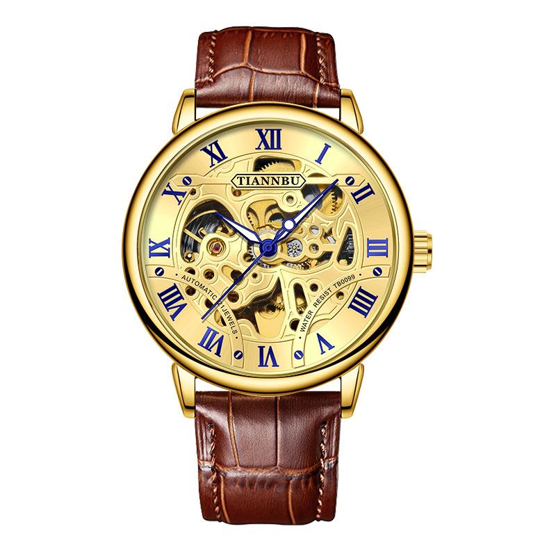 Fully Automatic Mechanical Watch Luminous Watch Hollow Tourbillon Mechanical Watch Waterproof Mechanical Watch Trendy Men S Watch