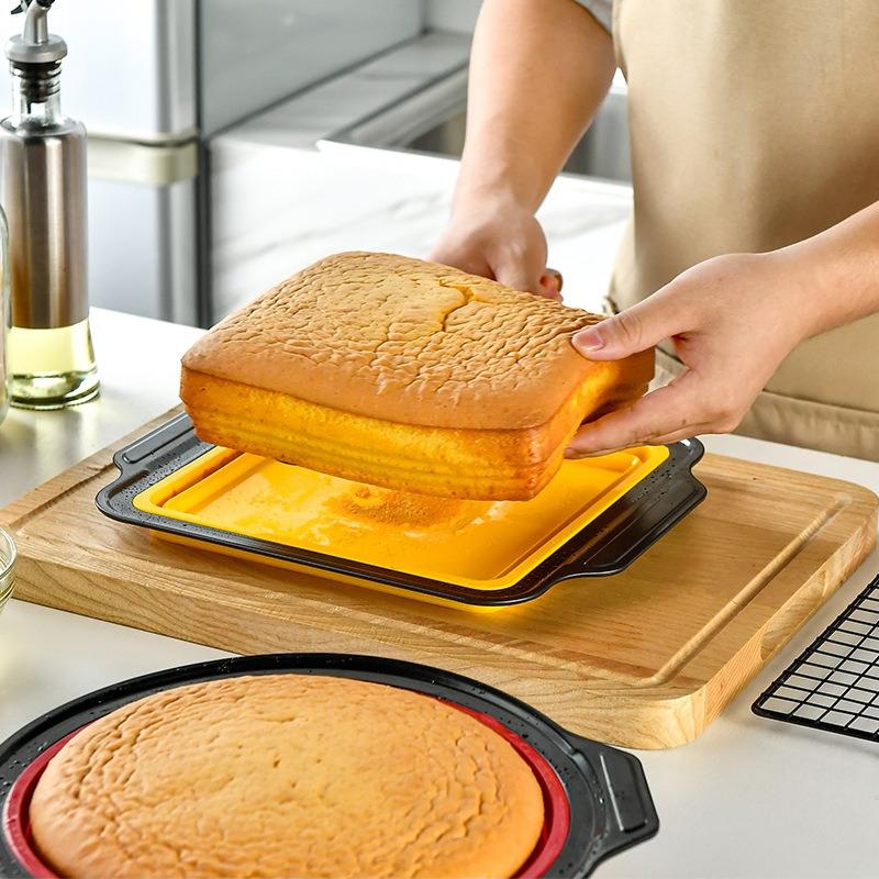 Nepřilnavé pekáče, Silikonová sada na pečení s designem Press to Release, Kuchyňské chňapky, Špachtle a Štětec Flexibilní, Bez BPA, Vhodné do myčky a do trouby