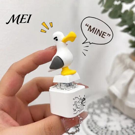 Tragbares Schlüsselanhänger-Spielzeug 1/2 Stück Möwen-Mine-Knopf-Schlüsselanhänger, Wiederaufladbarer Fidget-Clicker mit echtem taschengroßem Stress-Geräusch und LED-Licht, Mini