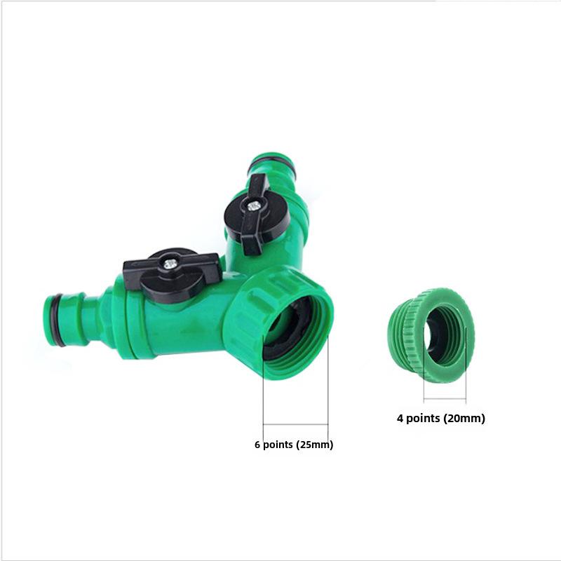 Car Wash Hose Connector: 4/6 Point Internal Thread Three-Way Adapter with Switch