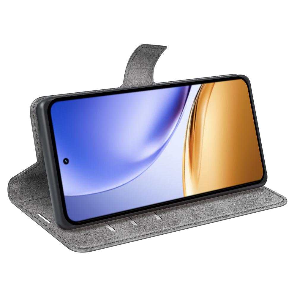 Dla Realme 14 5G Etui z podstawką Odporne na zarysowania Skórzane etui na telefon o fakturze skóry cielęcej