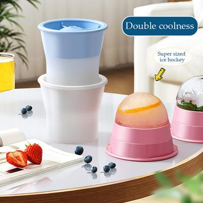 3Pcs Silicone Round Ice Cube Molds with Lids Easy Release Sphere Ice Maker for Whiskey Cocktails Bourbon Slow Melting Spherical Ice Makers for Drinks