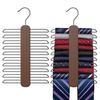 Uinicor Tie Hanger, Closet Tie Organizer with 20 Tie Storage Capacity, Wooden Tie Organizer, Tie Holder, 360 Rotating Accessory Organizer for Ties, B