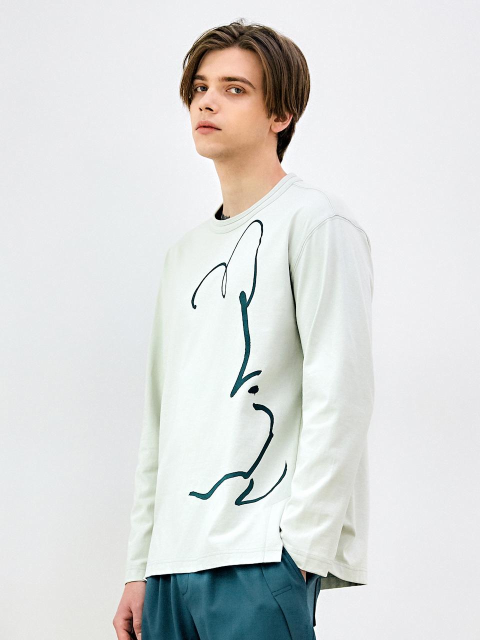 Custom Us Flower Print Long Sleeve T-Shirt Ccucofkrta60 Kha Khaki/M