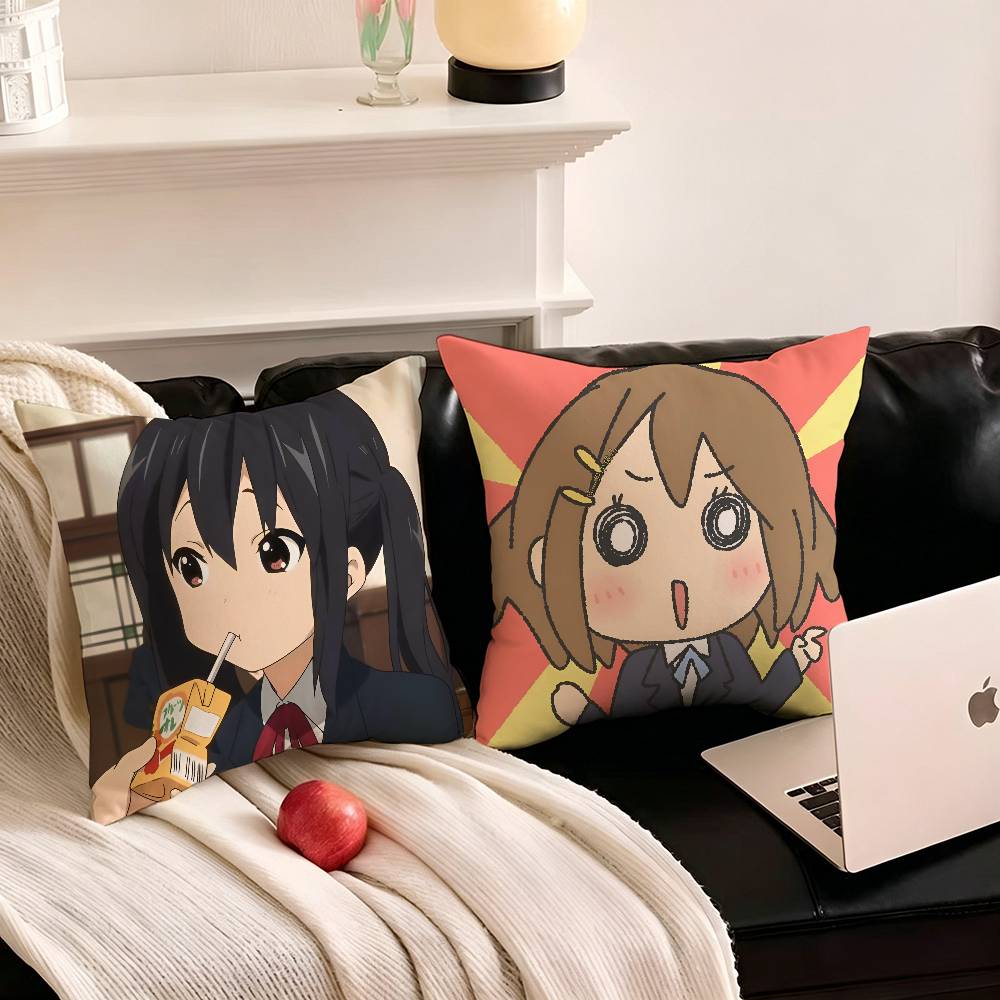 1pc Kawaii Cartoon Yui Mio Azusa Tsumugi Pillow Case Fashion Square Pillowcase Bedroom Sofa Room Ins Decoration Leisure