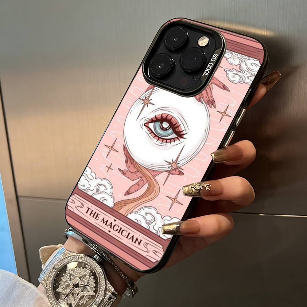 Tarot Aesthetic Phone Case For iPhone 17,16,15,14,13,12,11 Plus Pro Max Colored Silver Phone Case