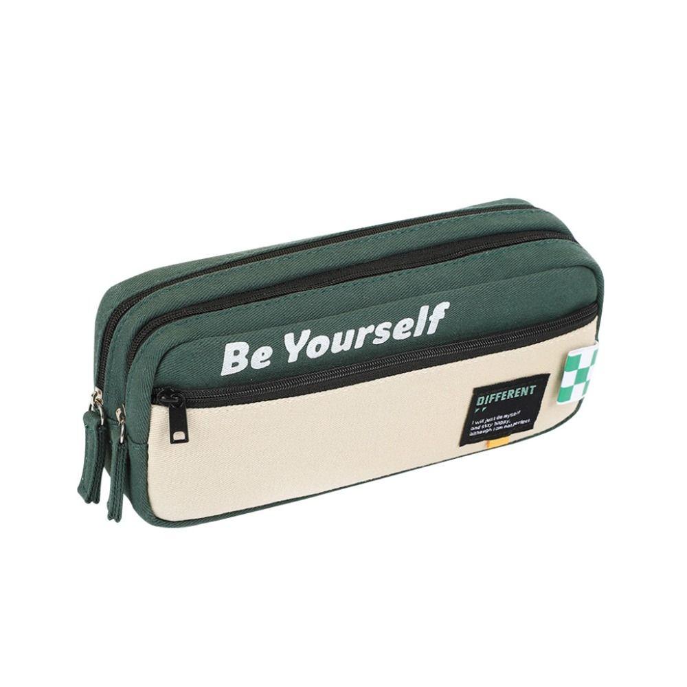 Dirt Resistant Storage Pencil Bag Canvas Cartoon Pencil Cases Student Learning