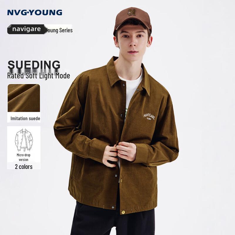 NVG·YOUNG Men's Faux Suede Workwear Jacket