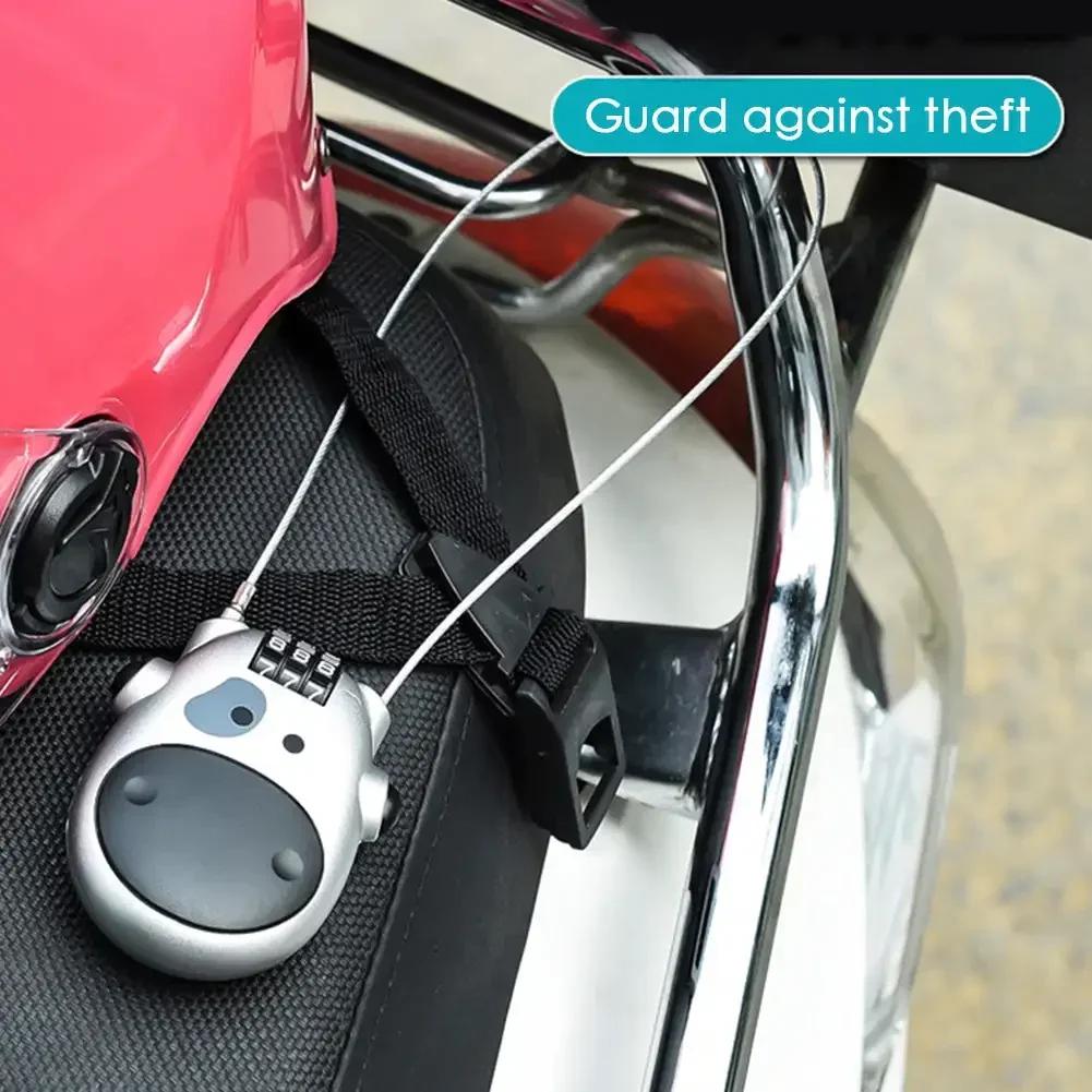 Bicycle Steel Cable Code Lock Suitcase Car Sled Telescopic Wire Rope Lock Bicycle Helmet High-precision Code Wheel Password Lock