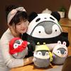 Schöner Plüsch-Pinguin mit Hut, Spielzeug, kreatives Cosplay-Kaninchen, Panda-Kissen, gefüllte weiche Puppe, Kinder, Mädchen, Geburtstagsgeschenk
