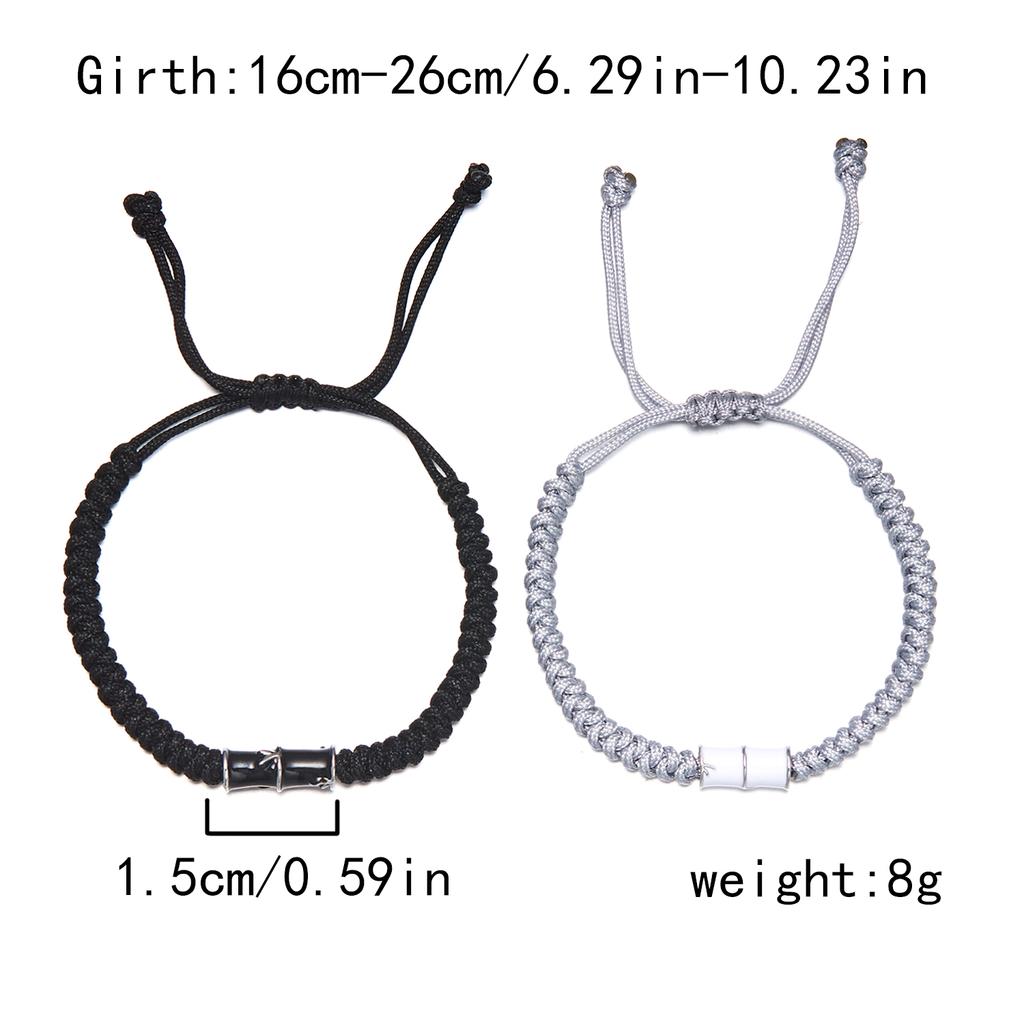 Handmade 2pcs Lucky Rope Bamboo Couples Bracelet Bangle Chain Briad Women Men Party Jewelry Gift
