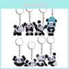Plastik-Panda-Schlüsselanhänger-Set Mit Kreativem 3D-Design Für Geschenke Und Werbezwecke