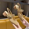 Summer Thick Heel New Baotou Sandals Women's Mary Jane Shoes 2024 Square Toe Low Heel Fashion Lolita Shoes Sexy Pumps Casual