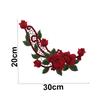 Red 30*20CM 3D Flower Embroidery Patch Sew On Patch Clothing Accessories  Home