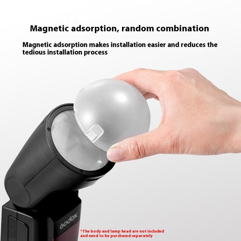 1 Piece Soft And Bright Light Effect Magnetic Dome Diffuser Adsorption Round Flash Head For V1/S-R2 Ak-R11 Dome Diffuser