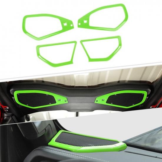 For Jeep Wrangler JL JT 24+ Pillar & Roof Speaker Frame Cover Bezels Light Green
