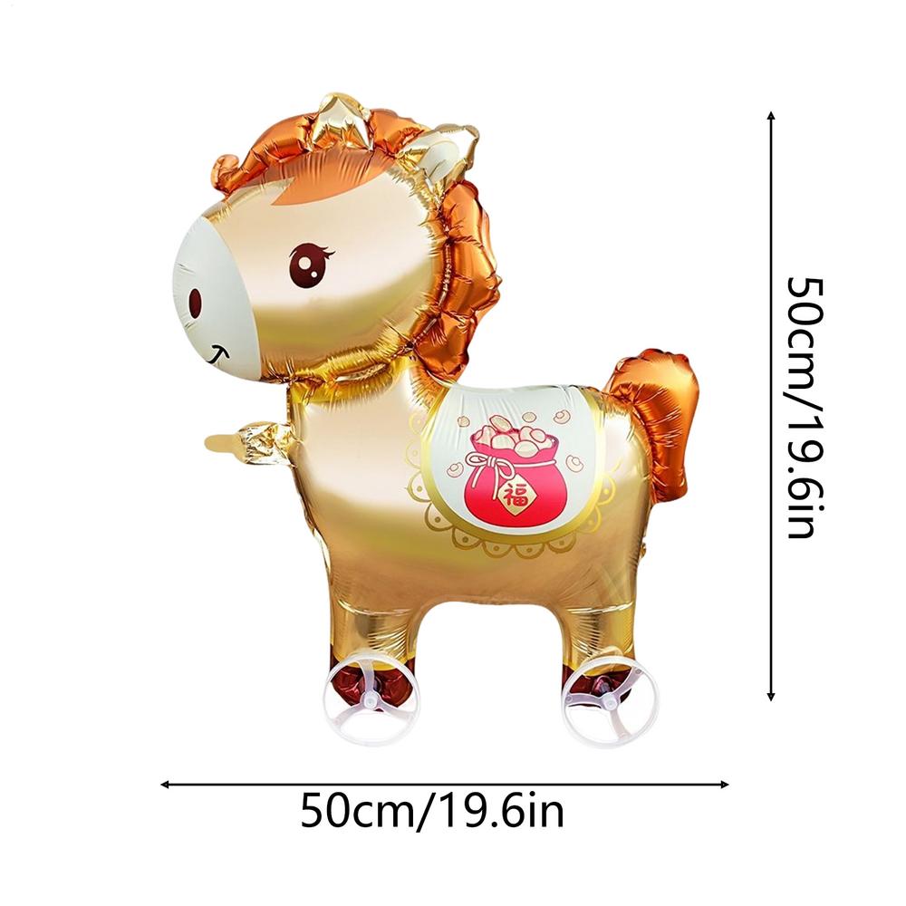 Horse Balloons Inflatable Cute Cartoon with Wheels 2026 Horse Animal Balloons for Adults Kids Outdoor Spring Festival Holiday
