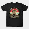 Men Black Print T-shirt Smokey And The Bandit What The Hell Is The World Coming To No-Cut Transfer Paper Print Cotton Tshirt