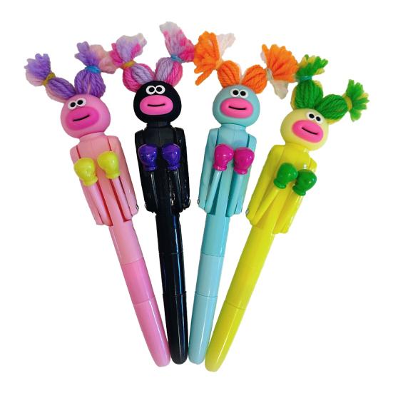 Funny Boxing Pens Fried Hair Boxing Robot Ballpoint Pens with Punching Arm for Office School Home Supplies Novelty Gifts for Christmas Birthday