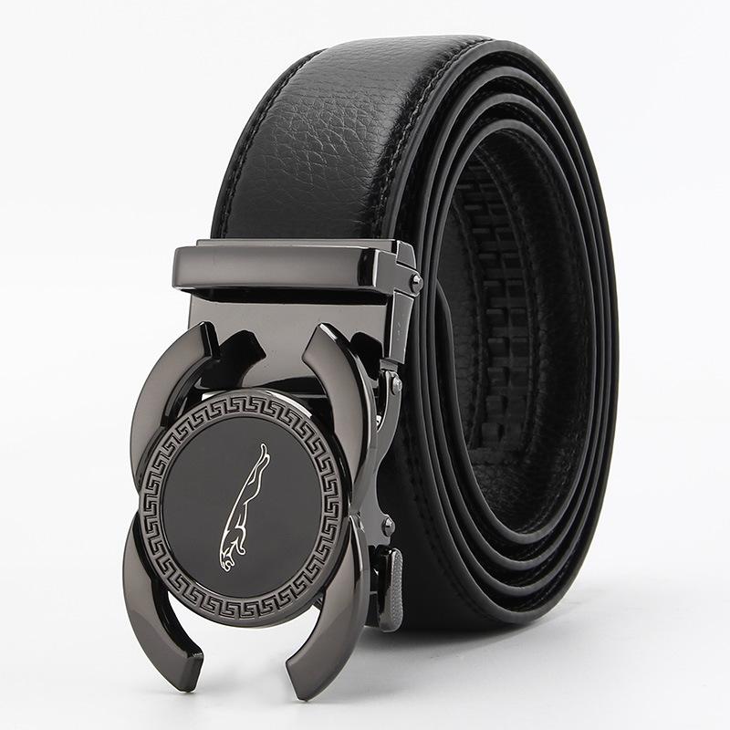 Men's Imitation Cowhide Open Edge Microfiber Cowhide Automatic Buckle Belt