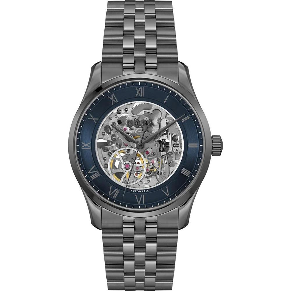 BOSS Principle Skeleton Blue Grey Stainless steel Men s Automatic Watch 1514254 синий