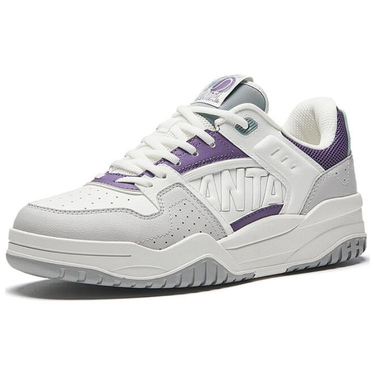 Anta Full Score Comfortable Fashion Trendy Lightweight Increased Height Low-Top Sneakers Women sneakers White Gray Purple 122448032-1