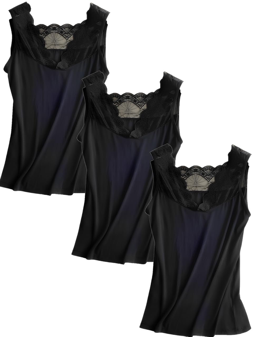 

кружевное нижнее белье видимая майка предотвращает квадратный пот охлаждающий черный [Kopi] набор из 3 предметов, без рукавов, топ, выглядывает, нижнее белье, V-образный вырез, шея, 2-сторонний, вкладыши,