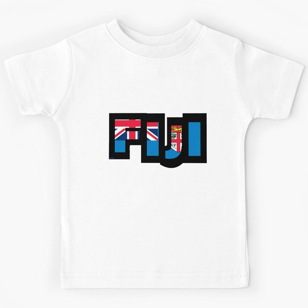 Fiji Font with Fijian Flag Kids T-Shirt 110
