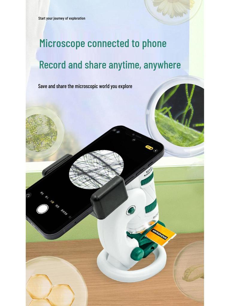 Xueyouma Tragbares Wissenschaftsmikroskop für Kinder - Insekten- und Bakterienbeobachtungsspielzeug für Schüler
