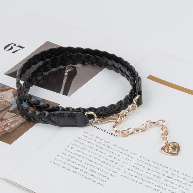 Woven Retro Women's Belt with Sweater Skirt Jeans Women's Belt Women's Belt Non-porous Belt