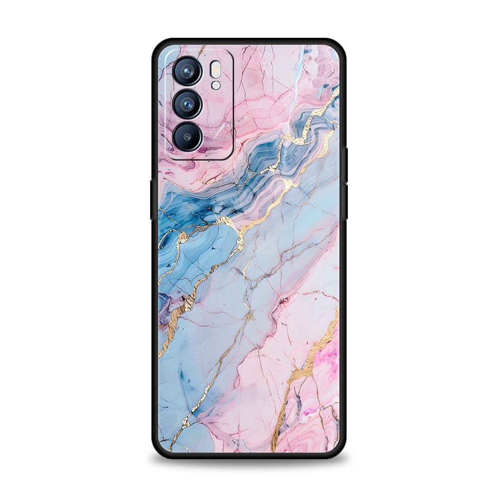 Phone Case For Oppo Find X6 Pro X5 A54 A53 A52 A9 A15 A95 A17 A16 A76 A74 A57 A31 Reno8 Reno7 Reno6 Pro 5G Cover Marble