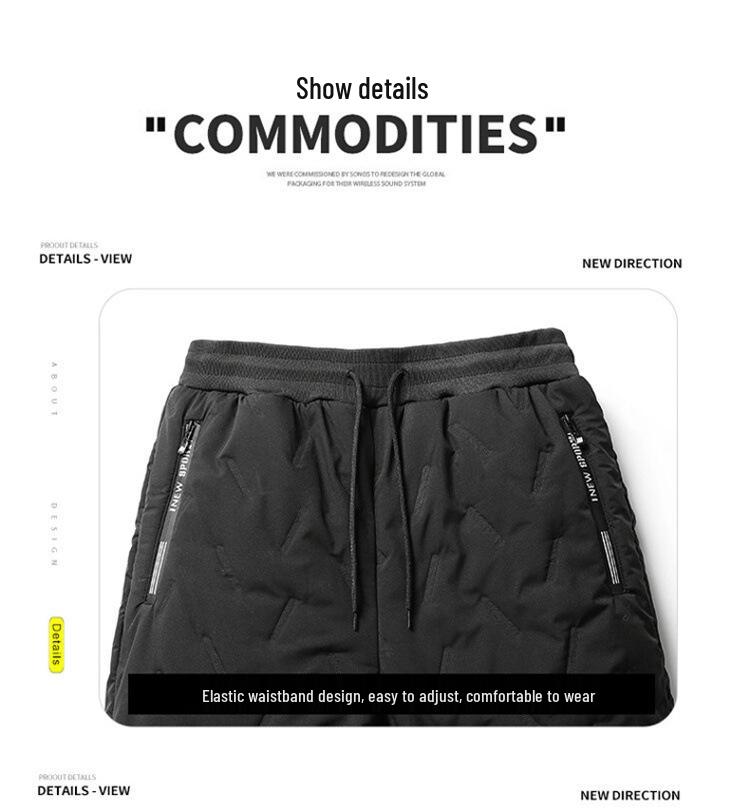 Men's Plus Size Lambswool Winter Pants: Loose, Warm, Fleece-Lined, Thick, Waterproof, Wear-Resistant Sports Outdoor Down Cotton.