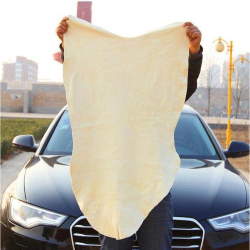 1PCS Natural Chamois Leather Car Cleaning Cloth Washing Suede Absorbent Towel