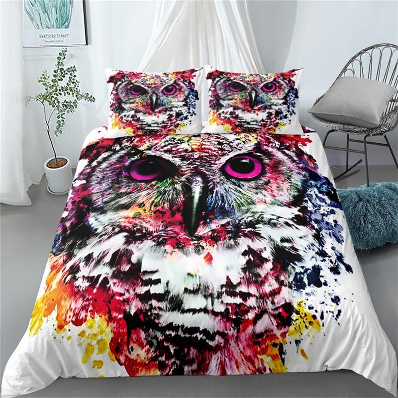 Painting Animals 3D paplanhuzat szett egyszemélyes 2 külön ággyal queen king Cal king méretű ágyneműkészlet