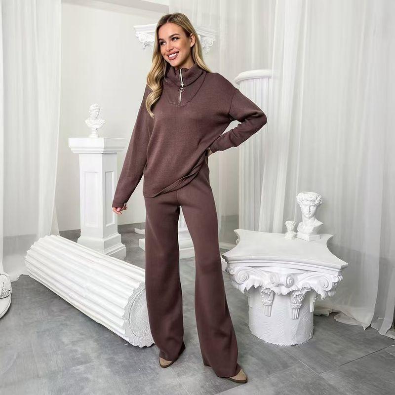 Fashion Wind New Arrival Fashion Loose Casual Knitting Sweater Pants Suit Sweater and Pants Set